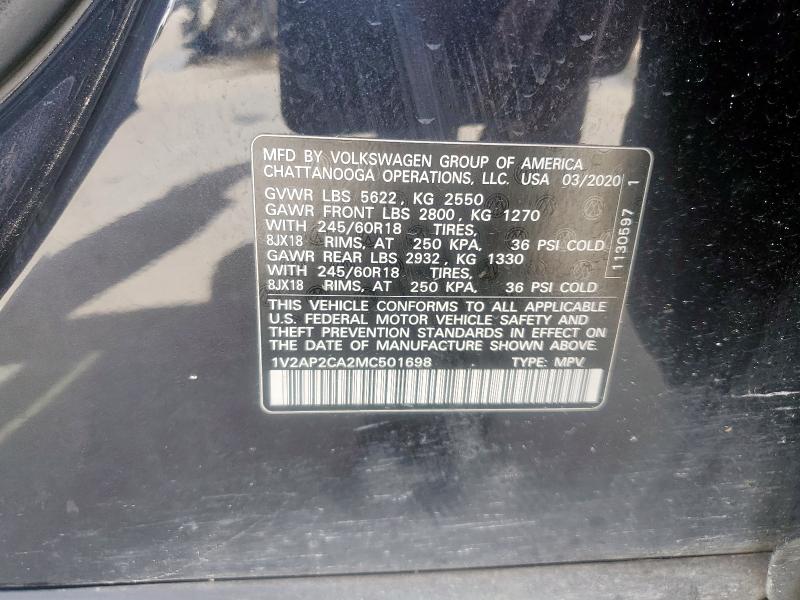 2021 VOLKSWAGEN ATLAS S 1V2AP2CA2MC501698