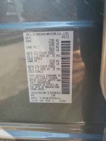 2021 NISSAN MURANO SV 5N1AZ2BS3MC130892