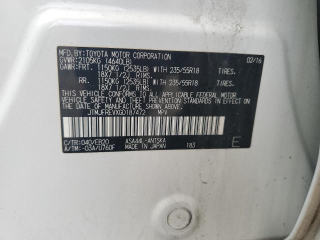 2016 TOYOTA RAV4 SE JTMJFREVXGD187472