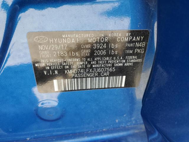 KMHD74LFXJU607565 2018 HYUNDAI ELANTRA