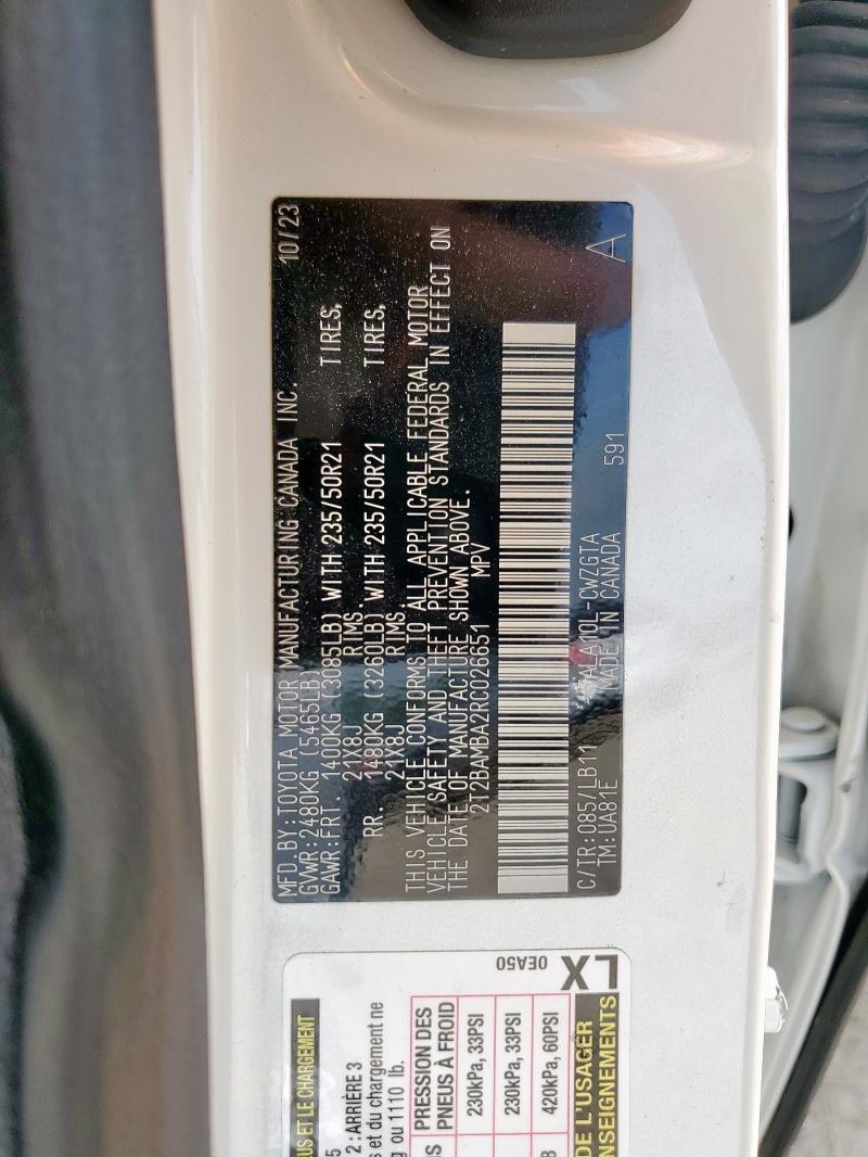 2024 LEXUS RX 350 BAS 2T2BAMBA2RC026651