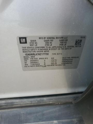 2017 GMC ACADIA SLE 1GKKNRLA7HZ177790