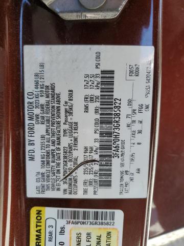 2016 FORD FUSION SE 3FA6P0H73GR385822
