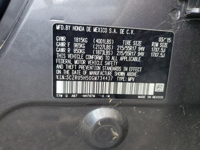 2016 HONDA HR-V EX 3CZRU5H50GM734437