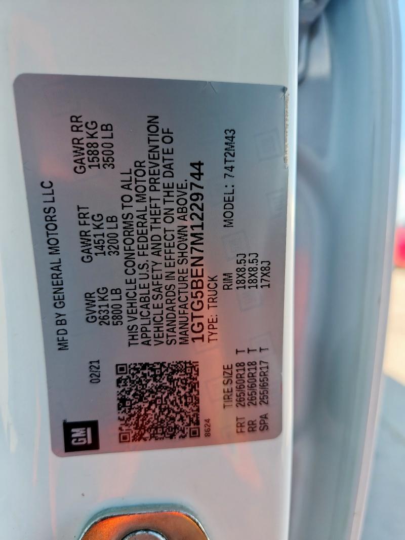 2021 GMC CANYON ELE 1GTG5BEN7M1229744