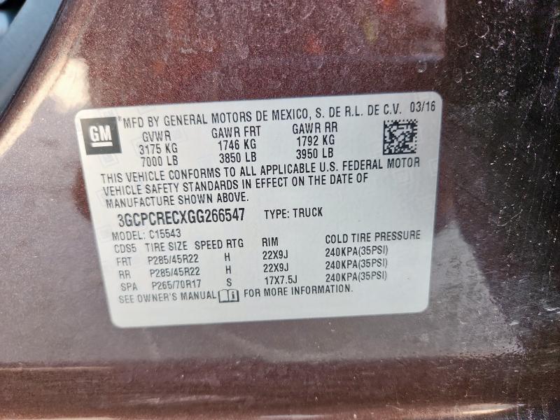 2016 CHEVROLET SILVERADO - 3GCPCRECXGG266547