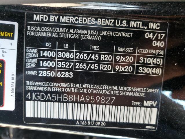2017 MERCEDES-BENZ GLE 350 4M 4JGDA5HB8HA959827