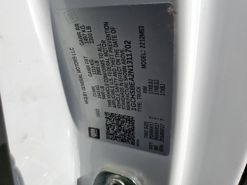 2022 CHEVROLET COLORADO - 1GCHSBEA2N1311702