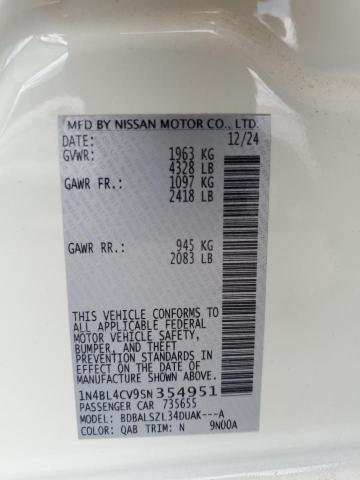 2025 NISSAN ALTIMA SR 1N4BL4CV9SN354951