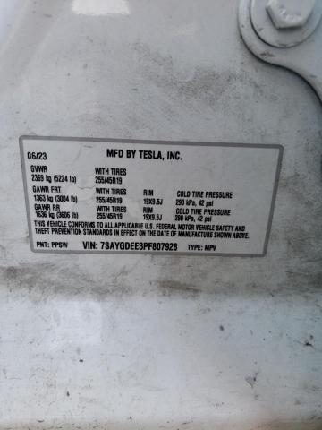 2023 TESLA MODEL Y 7SAYGDEE3PF807928