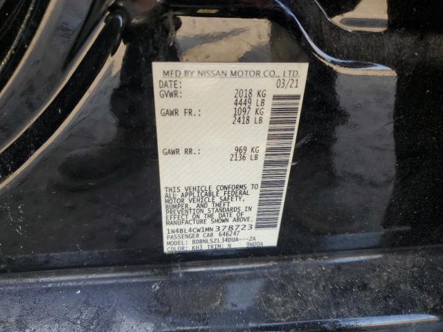 2021 NISSAN ALTIMA SR 1N4BL4CW1MN378723