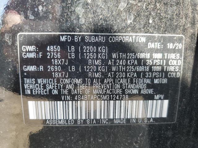 2021 SUBARU OUTBACK TO 4S4BTAPC5M3124738