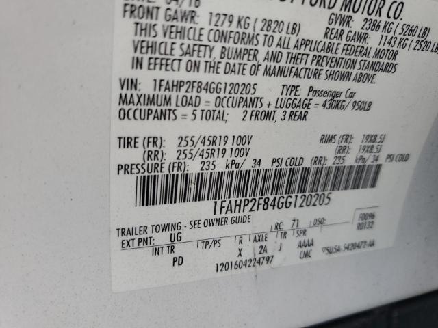 2016 FORD TAURUS LIM 1FAHP2F84GG120205