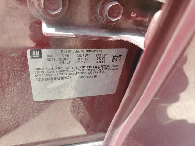 2017 CHEVROLET VOLT LT - 1G1RA6S51HU101674