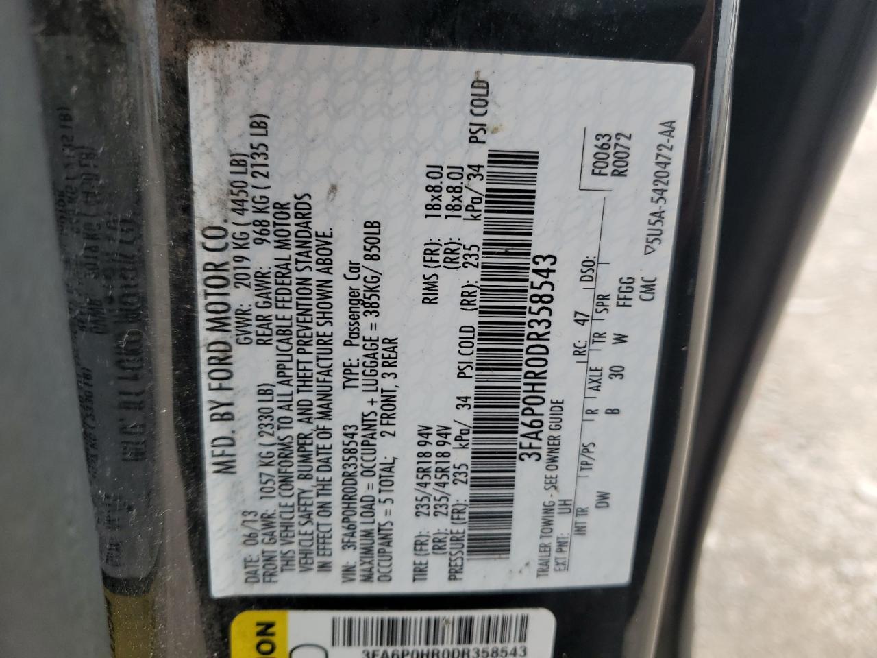 Ford Fusion se 2013