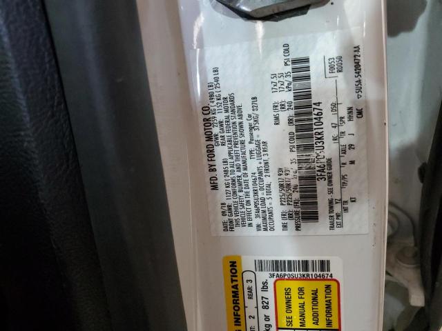 2019 FORD FUSION TIT - 3FA6P0SU3KR104674