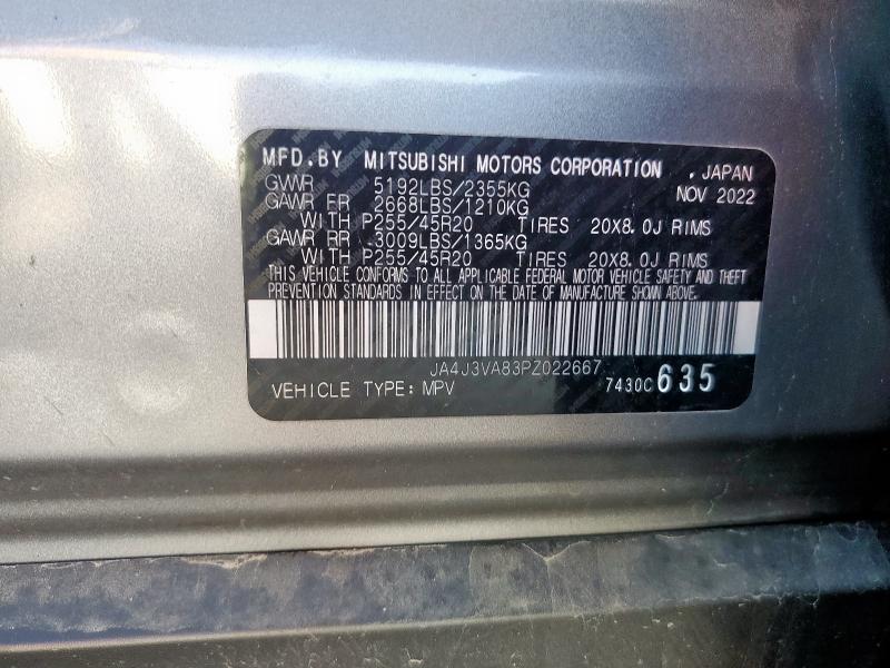 2023 MITSUBISHI OUTLANDER JA4J3VA83PZ022667
