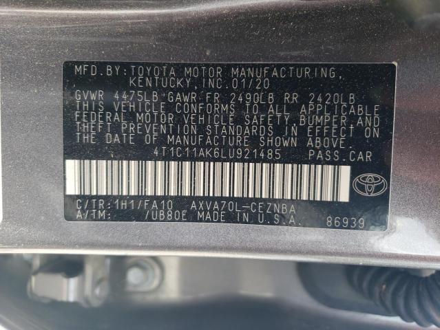 2020 TOYOTA CAMRY LE 4T1C11AK6LU921485