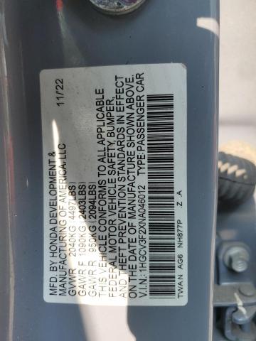 2022 HONDA ACCORD HYB - 1HGCV3F2XNA046012