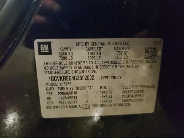 2016 CHEVROLET SILVERADO - 1GCVKREC4GZ302002