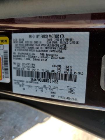 2018 FORD FUSION 3FA6P0SU0JR181436