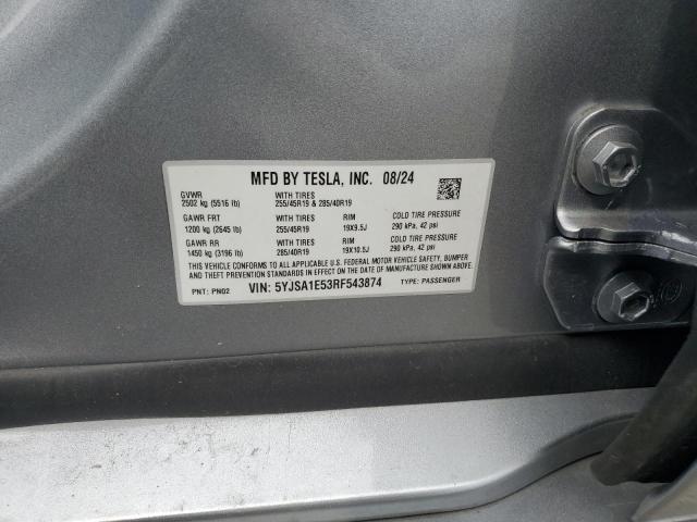 2024 TESLA MODEL S 5YJSA1E53RF543874
