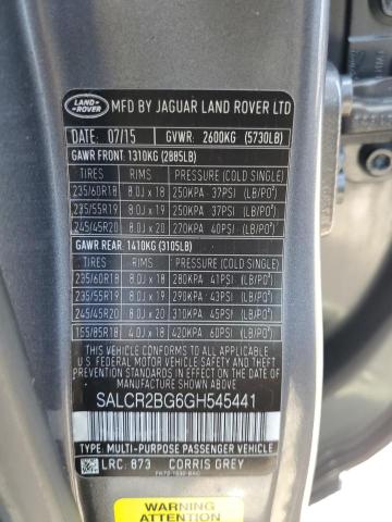 2016 LAND ROVER DISCOVERY SALCR2BG6GH545441