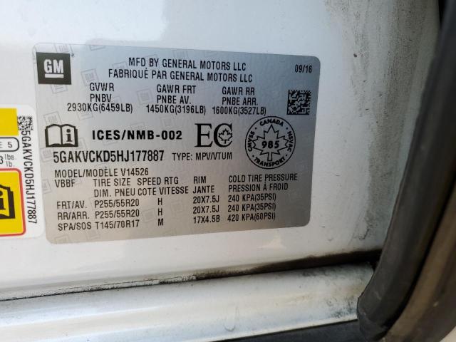 2017 BUICK ENCLAVE 5GAKVCKD5HJ177887