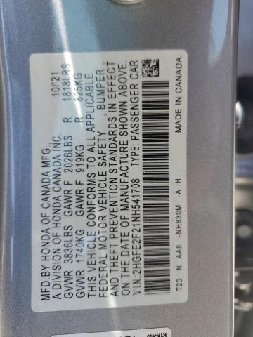 2022 HONDA CIVIC LX - 2HGFE2F21NH541708