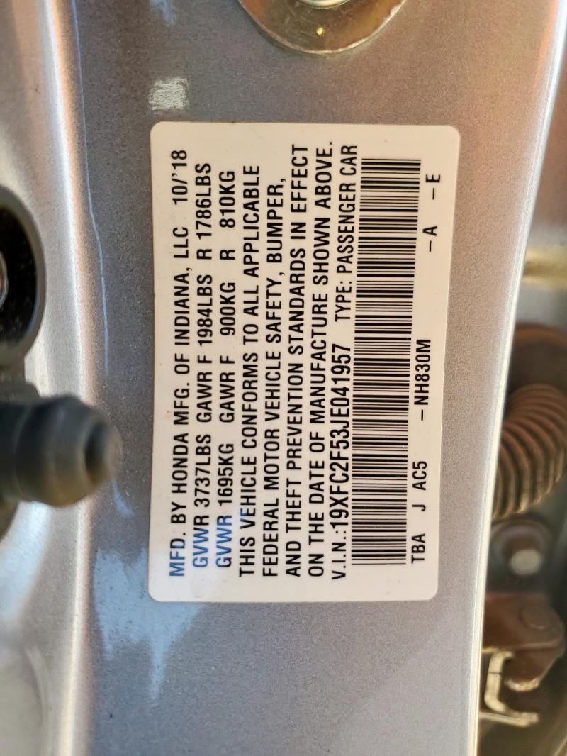 2018 HONDA CIVIC LX - 19XFC2F53JE041957