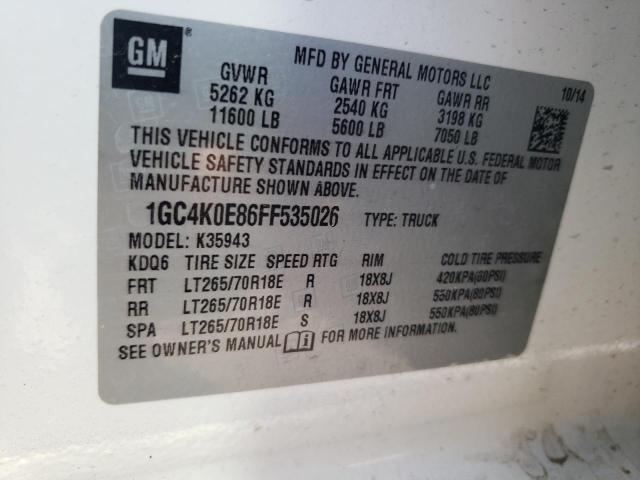 2015 CHEVROLET SILVERADO - 1GC4K0E86FF535026