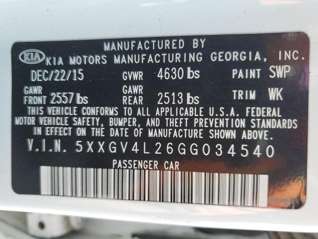 2016 KIA OPTIMA SXL 5XXGV4L26GG034540