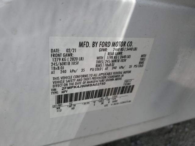 2021 FORD EDGE SEL - 2FMPK4J90MBA02750
