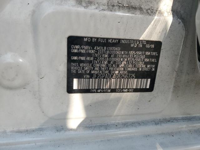 2016 SUBARU CROSSTREK - JF2GPADC4G8256725