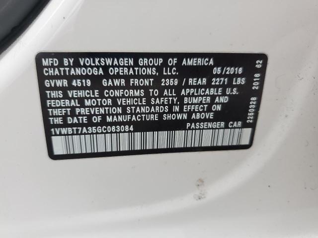 2016 VOLKSWAGEN PASSAT SE 1VWBT7A35GC063084