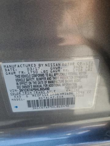 2017 NISSAN VERSA S - 3N1CN7AP9HL865490