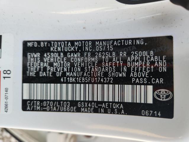 2015 TOYOTA AVALON XLE 4T1BK1EB5FU174372