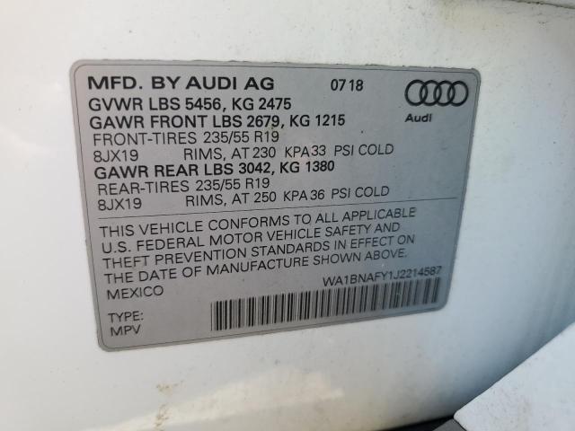 2018 AUDI Q5 PREMIUM WA1BNAFY1J2214587