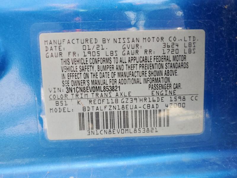 2021 NISSAN VERSA SV 3N1CN8EV0ML853821