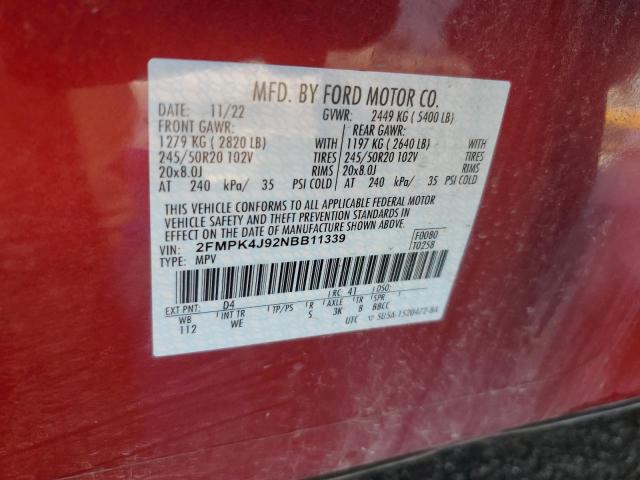 2022 FORD EDGE SEL 2FMPK4J92NBB11339