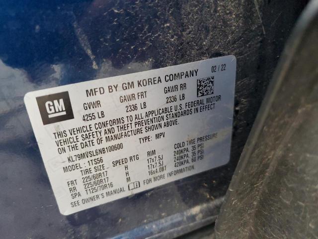 2022 CHEVROLET TRAILBLAZE - KL79MVSL6NB100600