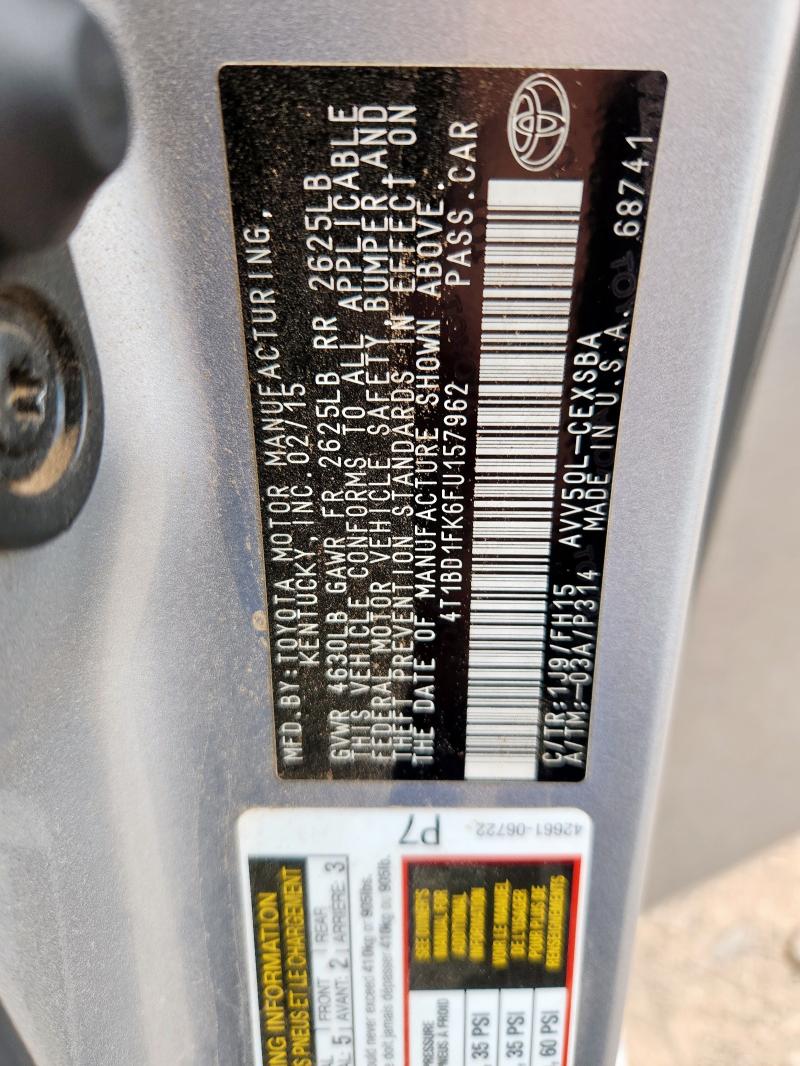 2015 TOYOTA CAMRY HYBRID - 4T1BD1FK6FU157962