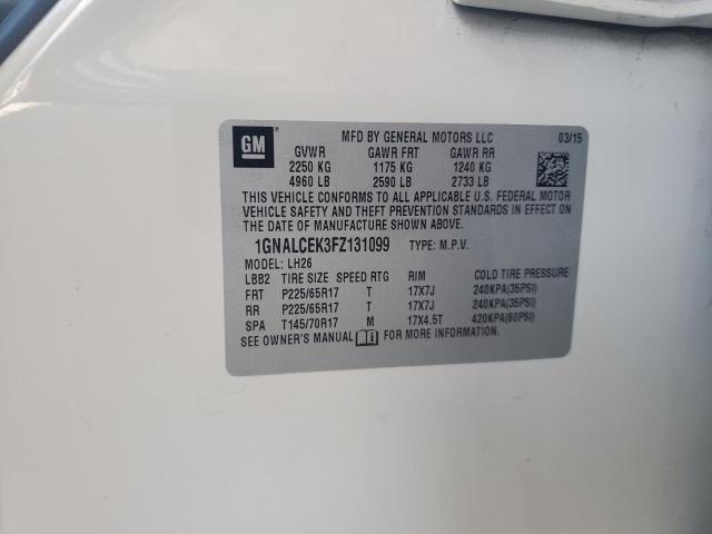 2015 CHEVROLET EQUINOX LT - 1GNALCEK3FZ131099