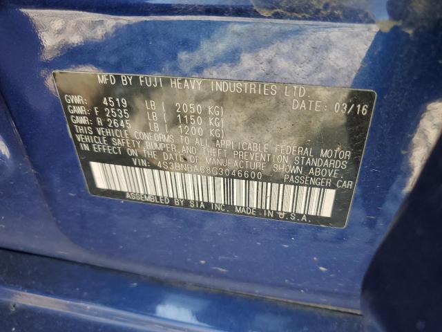 2016 SUBARU LEGACY 2.5 4S3BNBA68G3046600