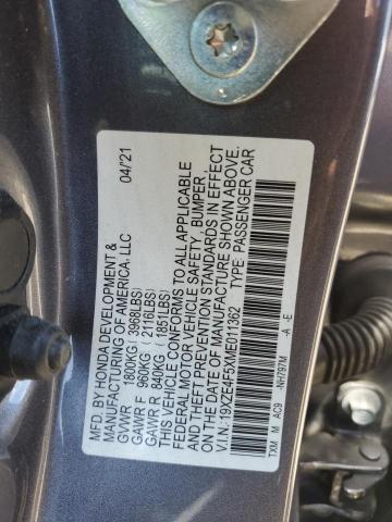 2021 HONDA INSIGHT EX 19XZE4F5XME011362