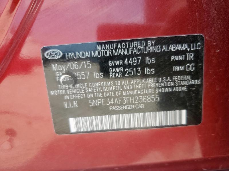 2015 HYUNDAI SONATA SPO 5NPE34AF3FH236855