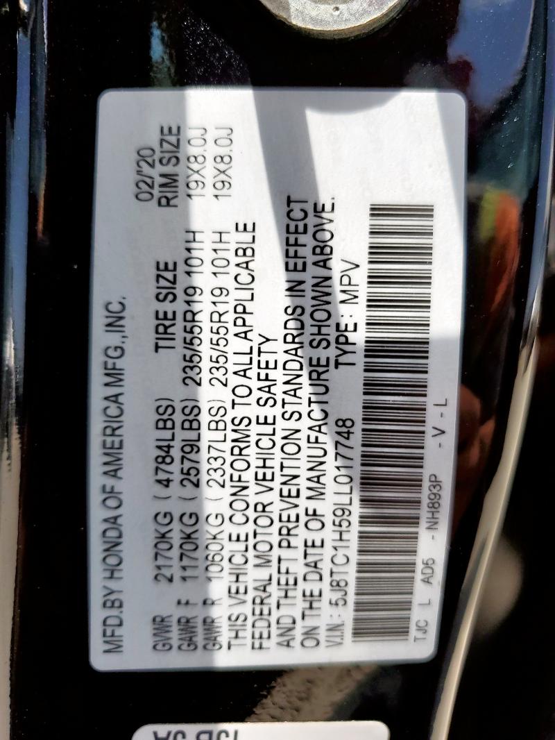 2020 ACURA RDX TECHNO 5J8TC1H59LL017748
