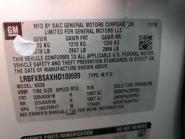 2017 BUICK ENVISION E LRBFXBSAXHD109589