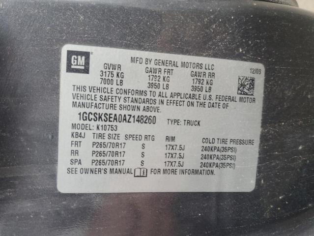 2010 CHEVROLET SILVERADO - 1GCSKSEA0AZ148260