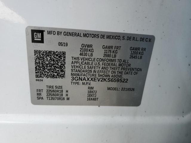 2019 CHEVROLET EQUINOX PREMIER 3GNAXXEV2KS659522
